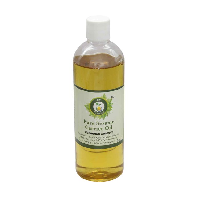 Sesame Oil Sesamum Indicum Pure Sesame Oil Sesame Seed Oil For Body For Hair For Cooking For Skin Pure Natural Cold Pressed 100ml 3.38oz By R V Essential