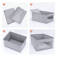 thumbnail image 3 of Unique Bargains Storage Bin with Handles Foldable Organizer Basket Grey 17"x12"x8", 3 of 7