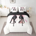 thumbnail image 2 of Castle Fairy High Heels Girl Twin Bedding Sets,Kawaii Ribbon Bow Bedding Comforter Set, 2 of 8