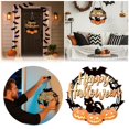 thumbnail image 2 of XINGXIANG Halloween Wooden Hanging Sign - 3 Style Pumpkin Bat Black Cat Door Decor 11.42x11.42 Inch Rustic Wall Plaque for Indoor Outdoor,Halloween Hanging Door Wooden Wall Decor Sign, 2 of 6