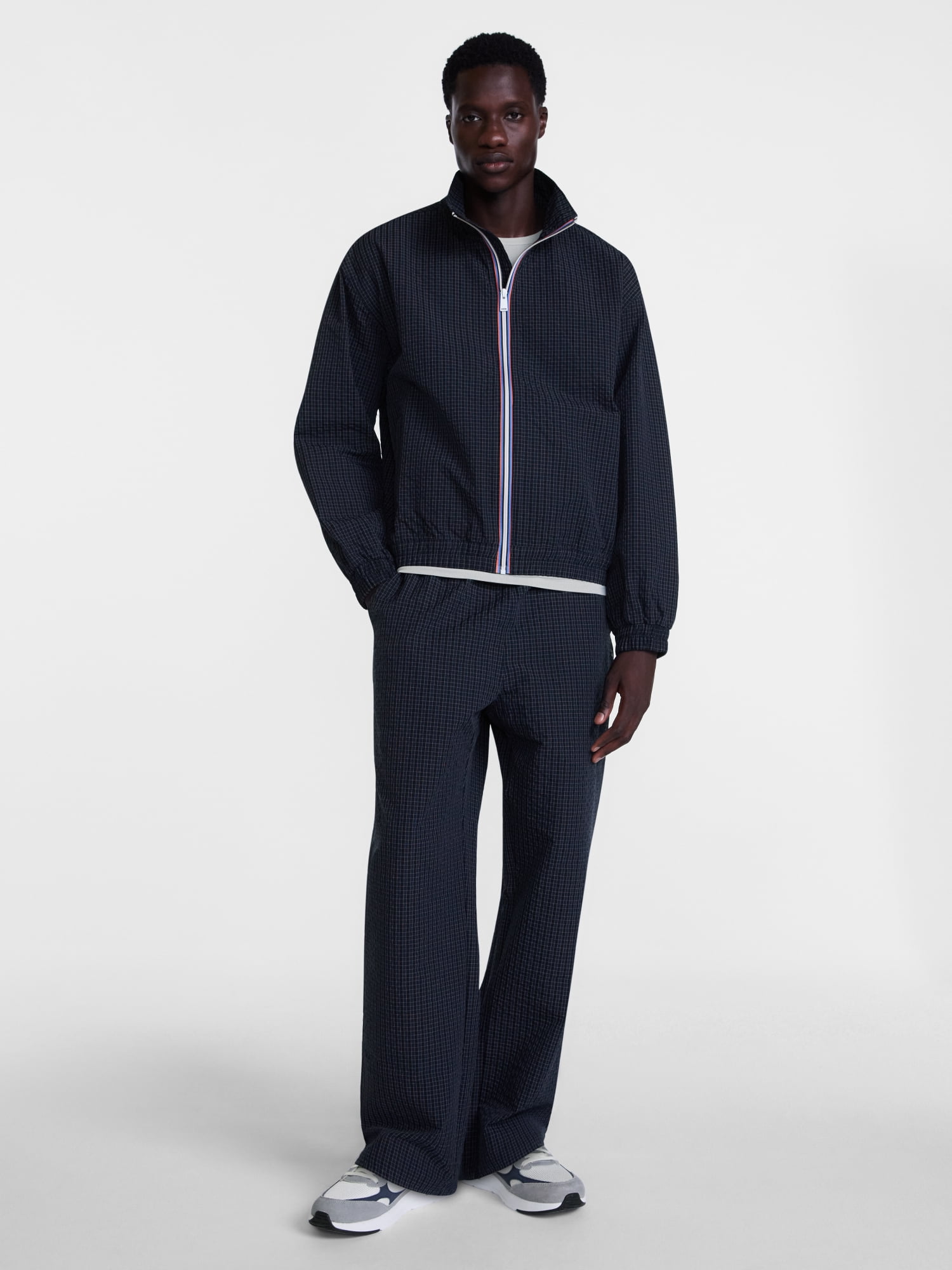 Avia Men's Relaxed Fit Tech Seersucker Track Jacket, Sizes XS-3XL