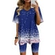 thumbnail image 3 of Blusas para Mujeres Casual Cuello en V Impresión de Manga Corta Blusa Y Pantalones Cortos Dos Piezas Pantalones Conjunto, 3 of 4