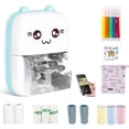 thumbnail image 3 of Mini Wireless Thermal Printer (Blue) - Portable Bluetooth Pocket Printer for iOS & Android, 200DPI Inkless Printing, 1000mAh Battery, Includes 3 Colored Paper Rolls, 2 Thermal Rolls, 2 Label Rolls, 3, 3 of 7