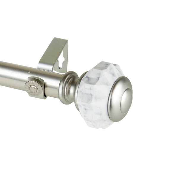 Domovina Ciara 1-inch Single Curtian Rod-Color:Satin Nickel,Size:28-48"