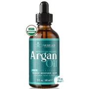 Morgan Cosmetics Organic Argan Oil, Moisturizing and Conditioning Moroccan Oil for Hair, Skin and Nails, 2 fl oz