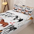 thumbnail image 3 of Erosebridal Watercolor Farm Horse Zipper Twin Comforter Sets with Fitted Sheet and 2 Pillowcases,Pony Heart Floral Vintage Print Zipper Bedding Set For Girls,Reversible,4 Pieces, 3 of 7
