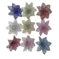 thumbnail image 2 of Glitter Poinsettia Flower Poinsettia Artificial Flower Tree Ornt 5, 2 of 5