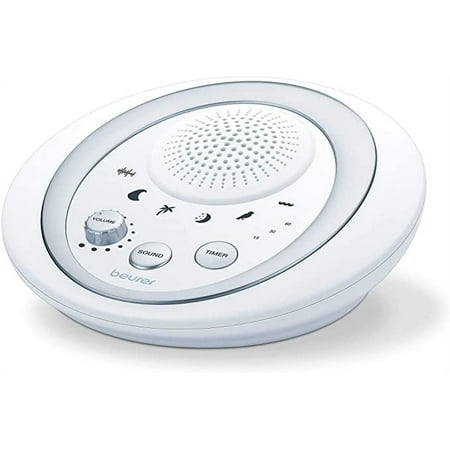 Beurer Sound Asleep White Noise Machine for Home, Office, Baby Non-Looping Soothing for Relaxation & Portable Travel with Natural Sound Choices & Noise Cancelling, Adjustable Volume, WN50