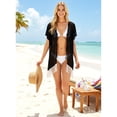 thumbnail image 3 of HAPPY BAY Women's Chiffon Summer Beach Open Front Holiday Kimono Beachwear Duster Cardigans XL-XXL Jet Black_AB738, 3 of 5