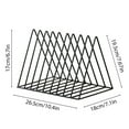 thumbnail image 3 of Vinyl Record Holder 9 Slot Metal Storage Rack Vinyl Albums Storage Organizer Magazine Book CD Album Triangle Display Rack Record Stand for Home Offices Waiting Room Lounges, 3 of 8