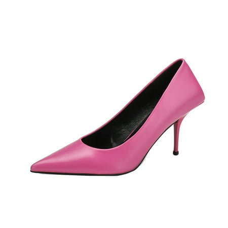 

Women Pumps Stiletto High Heel Pointed Toe Slip-on Dress Shoes Office Solid Color Patent Elegant High Heels
