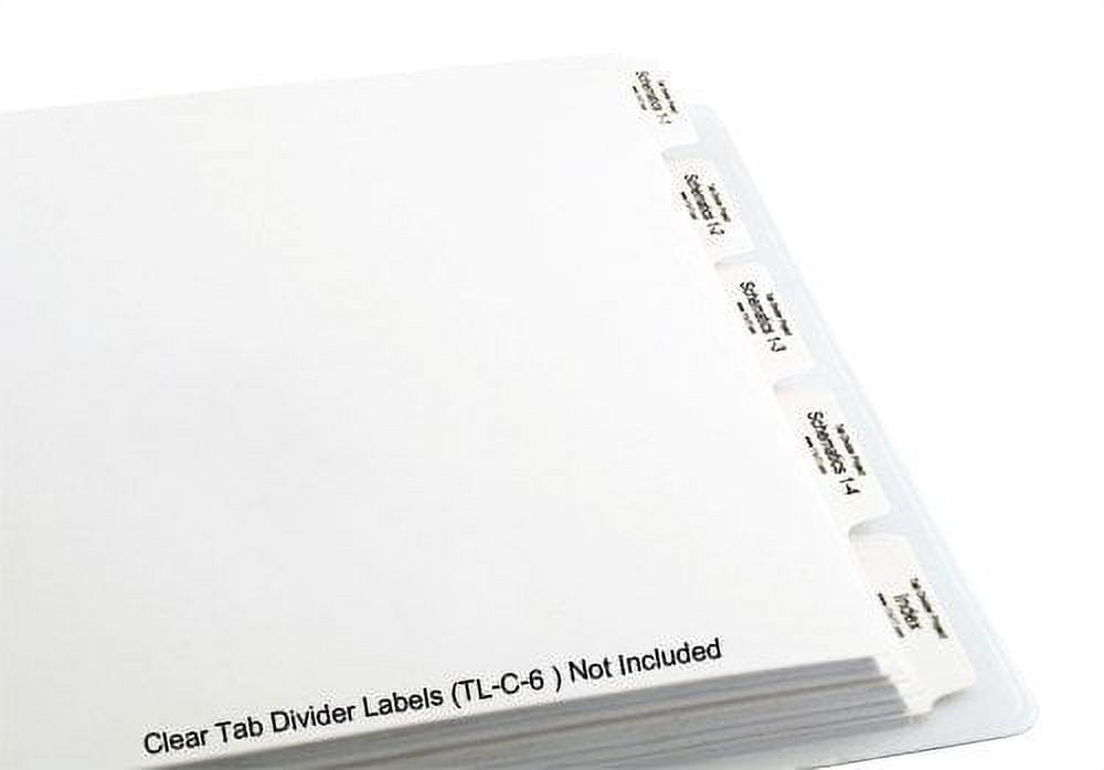 11x17 Index Tab Divider, 5 Tab, 10 Sets With Holes, Ruby Paulina