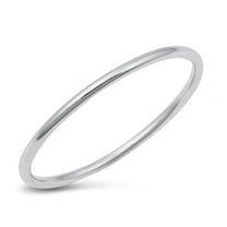 CHOOSE YOUR COLOR Thin Stacking Plain Wholesale Ring .925 Sterling Silver Band Jewelry Female Size 10