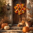 thumbnail image 2 of Aurorax Fall Wreaths for Front Door 22 inch,Fall Wreath Decorations with Sunflower Pumpkin Maple Leaves Farmhouse Sunflower Wreath Decor Indoor Wall Mantel, 2 of 6