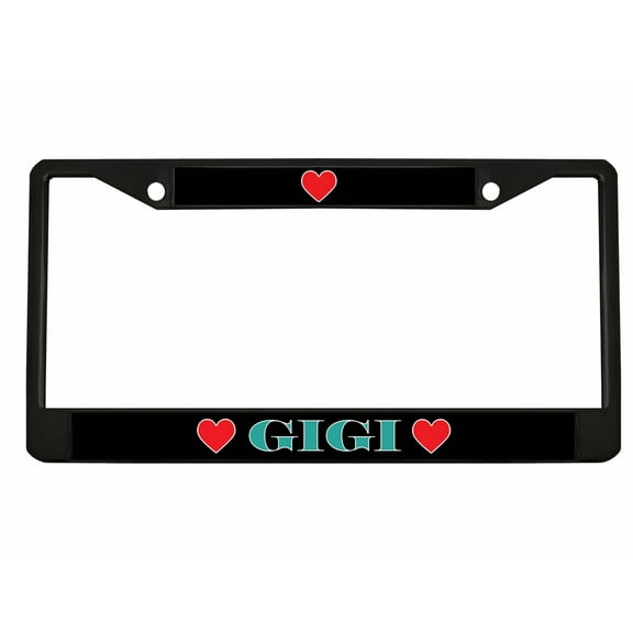 Gigi Style Metal License Plate Frame Personalized/Car Accessories Car Tag Holder Cover (Black/Black/Turquoise)