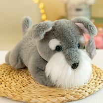Loespoir Soft and Stuffed Schnauzer Toy with Gentle Texture, Adorable Dog Plush for Home Display, Cute Companion for Relaxation and Decor