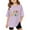 Purple, variant on Miaoju Girl Tops Crew Neck Letter Print Short Sleeve T Shirt Casual Tee Tops Summer Clothes for Girls