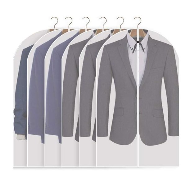Laklulu Bolsas para Ropa para Colgar Ropa, 6 Piezas Bolsa para Ropa Transparente, Bolsa para Traje a Prueba de Polvo, Fundas para Ropa con Cremallera para Almacenamiento en el Armario y Viajes