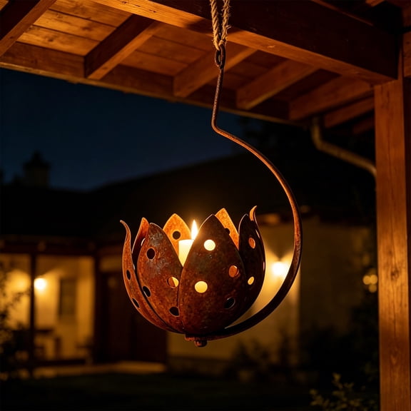 Eolstice Metal Candle Hanger, Vintage Iron Wall Sconce, Hanging Taper Candle Holder, For Home Garden Patio Porch Decor,Brown