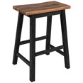 thumbnail image 6 of Xukmct 2 Pack Wood Counter Height Bar Stools for Kitchen, Dining Room, Brown+Black, 6 of 10