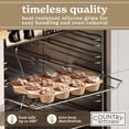 thumbnail image 4 of Country Kitchen Bakeware Set, 10-Piece Nonstick Stackable Baking Pans with Silicone Handles, Sage, 4 of 7