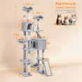 thumbnail image 4 of Yaheetech 82.5" H Large Cat Tree Cat Tower with Condos, Light Gray, 4 of 10