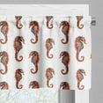 thumbnail image 3 of Ambesonne Seahorse Window Valance, Pattern in Watercolors, 54" X 12", Grey and Red, 3 of 5