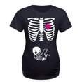 thumbnail image 1 of T-Shirt à Manches Courtes de Maternité pour Femmes avec Imprimé Squelette, Hauts, Vêtements Décontractés pour Femmes Enceintes, 1 of 6