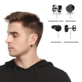 thumbnail image 3 of Designice 6 Pairs Black Titanium Steel Earrings Set, Unisex, Stud and Hoop, 3 of 4
