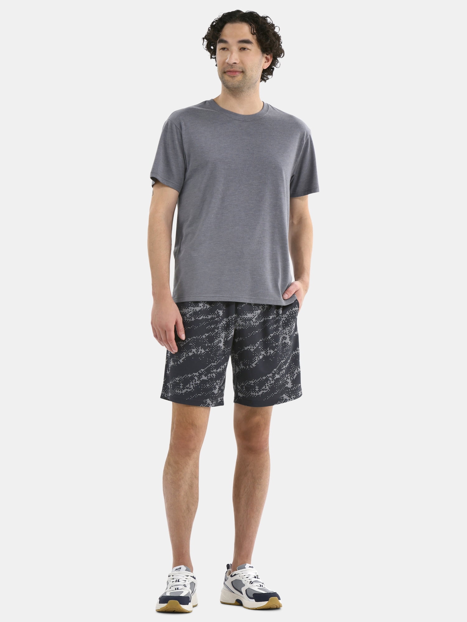Athletic Works Men's Solid Tri Blend Tee with Short Sleeves, Sizes XS-4XLT