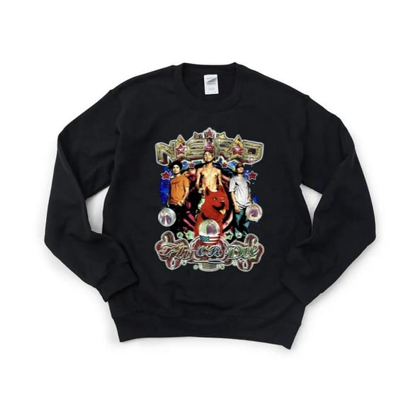 Pharrell Williams NERD Fly Or Die Vintage 90s Music Neptunes Happy Fan Sweatshirt, for men & women, up to size 5XL