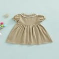 thumbnail image 4 of PENGXIANG Baby Girl Doll Collar Dress  Short Sleeve Button Closure A-Line Dress, 4 of 9