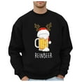 thumbnail image 1 of Chandail en Molleton Sans Capuche Style Décontracté Thème Verre de Bière de Noël pour Hommes, 1 of 4