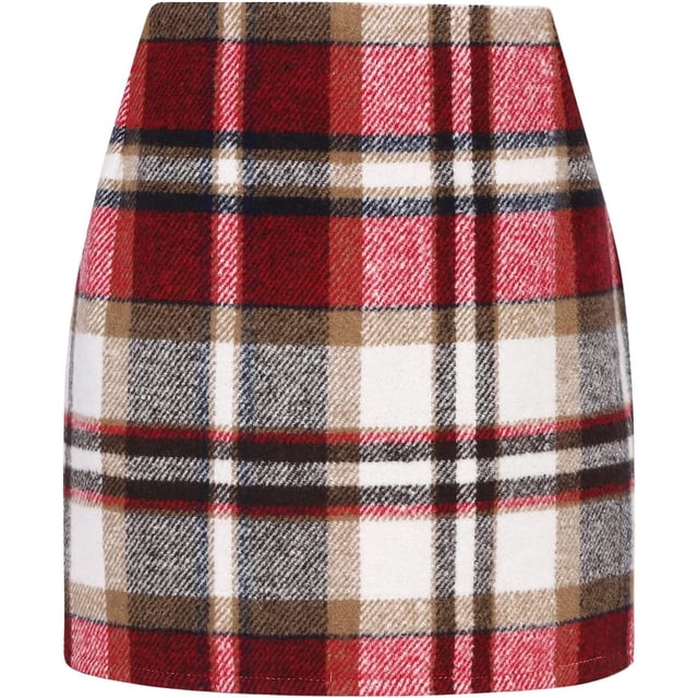 Jupe Mini à Carreaux pour Femmes Taille Haute Ligne A Jupe Crayon Automne