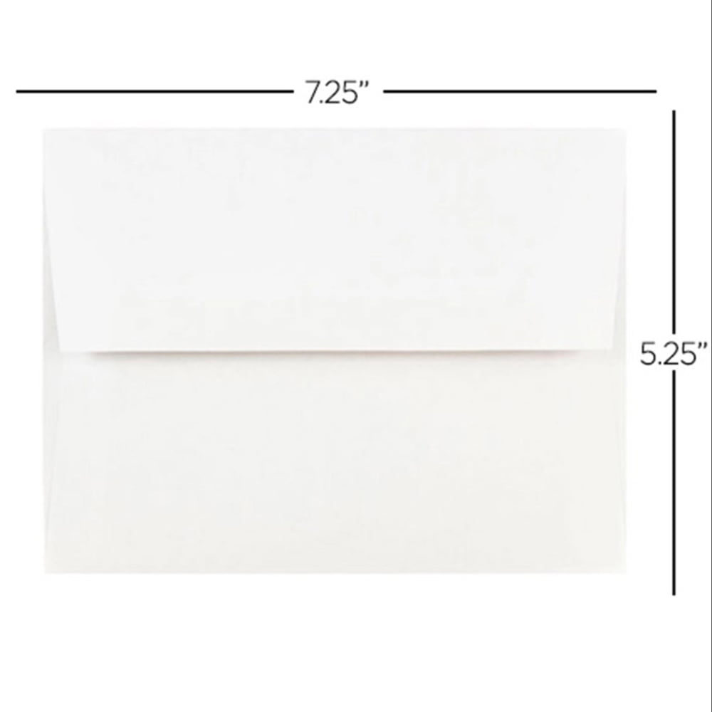 JAM Paper A7 Invitation Envelopes, White, 24lb, 5 1/4 x 7 1/4, 25/Pack