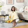 thumbnail image 4 of Sunflowers Cat Wearable Blanket Hoodies for Women Men Adults Cat Lovers Cozy Plush Bee Black Cats Hooded Blankets for Bedding Travel Decor Birthday Gifts 50×60 Inch, 4 of 5