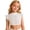 00-White165, variant on Byoo Little Girl Mesh Ruffle Sleeve Crop Top Short Sleeve Casual Kids T Shirt