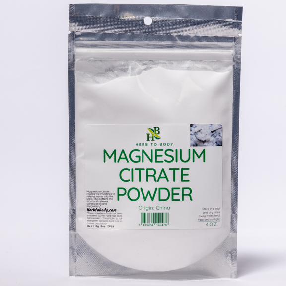Herb To Body Magnesium Citrate Powder | Wildcrafted | 4oz