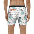 thumbnail image 4 of Salouo Music Lover Dinosaur Pattern Men's Boxer Briefs, Soft & Breathable Underwear Elastic Waistband Briefs for Men,1-Pack, 4 of 7