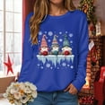 thumbnail image 4 of TTUHYWXI Christmas Sweatshirts Women Long Sleeve Pullover Shirts Funny Garden Gnome Graphic Tees Tops (Blue, XXL), 4 of 9