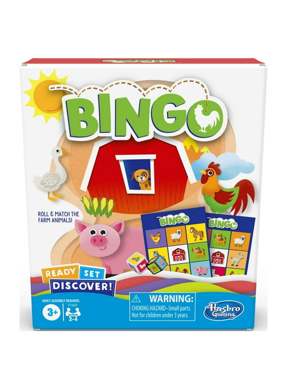 Ready Set Discover Bingo Board Game for Preschool Kids and Family Ages 3 and Up, 2-4 Players