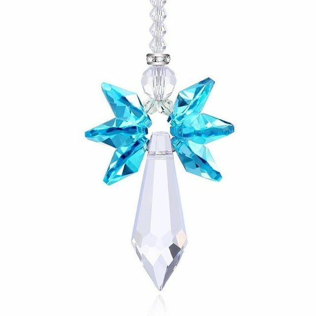 Riwesomey Decoración de cristal para el coche Iris Angel Crystal Suncatcher Colgante de cuentas colorido Adornos colgantes para el hogar Automoción decorativa y accesorios No.1