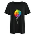 thumbnail image 4 of Midsumdr Pride Shirt Women Funny Skeleton and Rainbow Print T Shirt Love Letter Print Tees LGBT Equality Shirts Summer Casual Short Sleeve Tops Gay Pride Stuff, 4 of 9