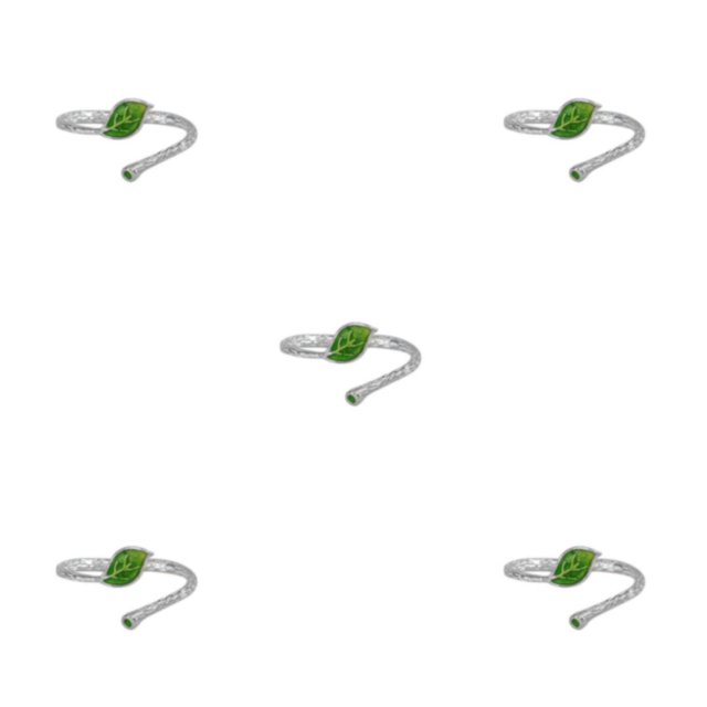 Maytalsory Open Ring For Women With Alloy Adjustable Size Unique Rings For Women All-match Preferred Gift white gold color 5Set