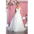thumbnail image 1 of Off The Shoulder Lace Applique Ivory Dress, 1 of 4