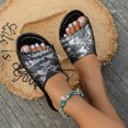 thumbnail image 4 of BERANMEY Snake Round Open Toe Slip On Slides Women's Flat Sandals Comfortable Slip On Slide Sandals, 4 of 8