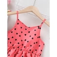 thumbnail image 4 of Toddler Girls Dress 4T Girls Summer Suspender Dress 4T Girls Sleeveless Heart Print Dress Red, 4 of 7