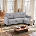 thumbnail image 4 of Pingliang Home Sectional Sofa with Storage Ottoman, Modern Couch with Footstool and Side Pockets,3 Seat L Shaped Couches for Living Room Apartment Office Studio, 4 of 11