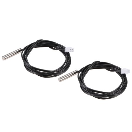 2pcs 15K Temperature Sensor Probe Stainless Steel NTC Thermal Sensor Probe 3.3ft Digital Thermometer Extension Cable