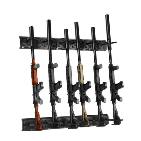 Gun Rack Wall Mount 6 Slot Indoor Rifle Gun Rack Heavy Duty Metal Vertical Gun Storage 180lb Capacity Soft Padding Display Stand